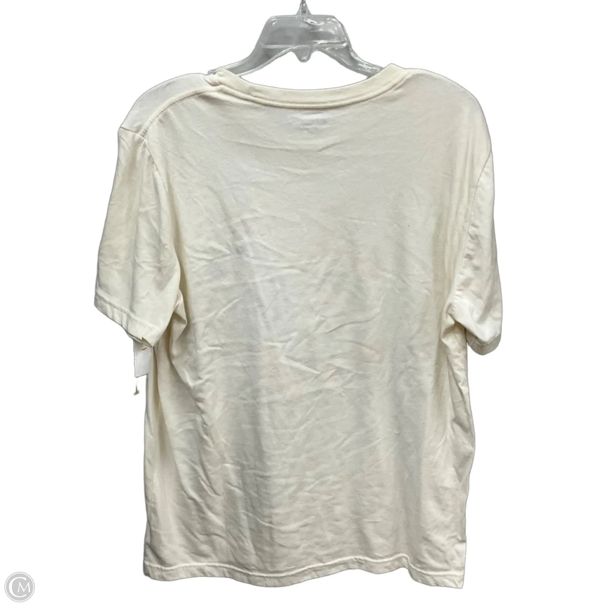 Top Short Sleeve Basic By Old Navy In Cream & Orange, Size: L