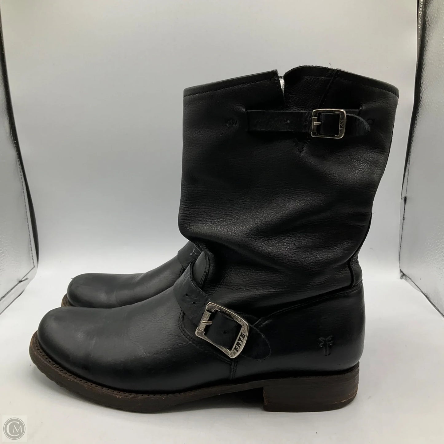 Boots Designer By Frye In Black, Size: 9.5