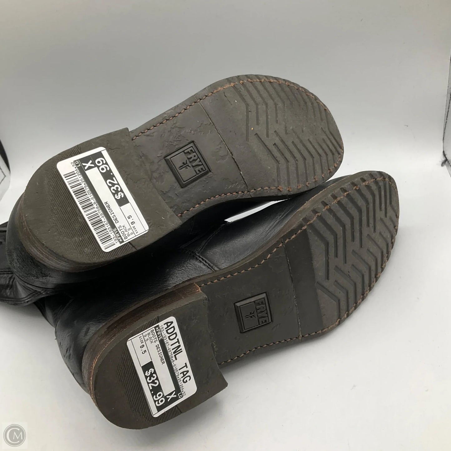 Boots Designer By Frye In Black, Size: 9.5