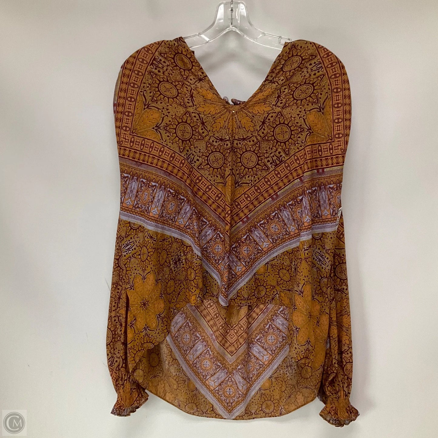 Top Long Sleeve By Free People In Brown & Purple, Size: Xs
