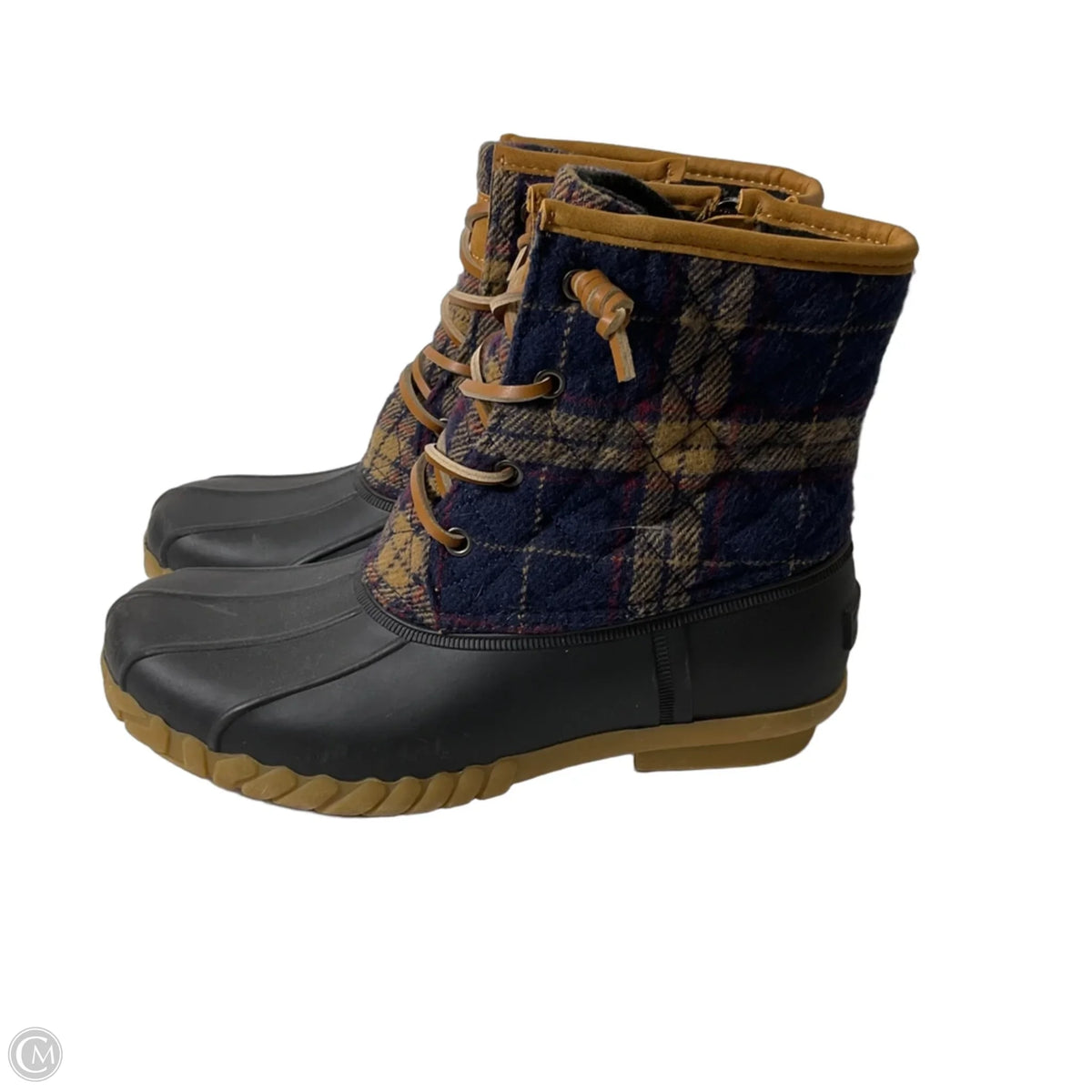 Boots Ankle Flats By Cmf In Plaid Pattern, Size: 6