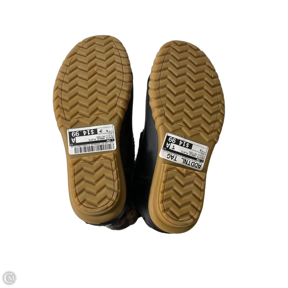 Boots Ankle Flats By Cmf In Plaid Pattern, Size: 6