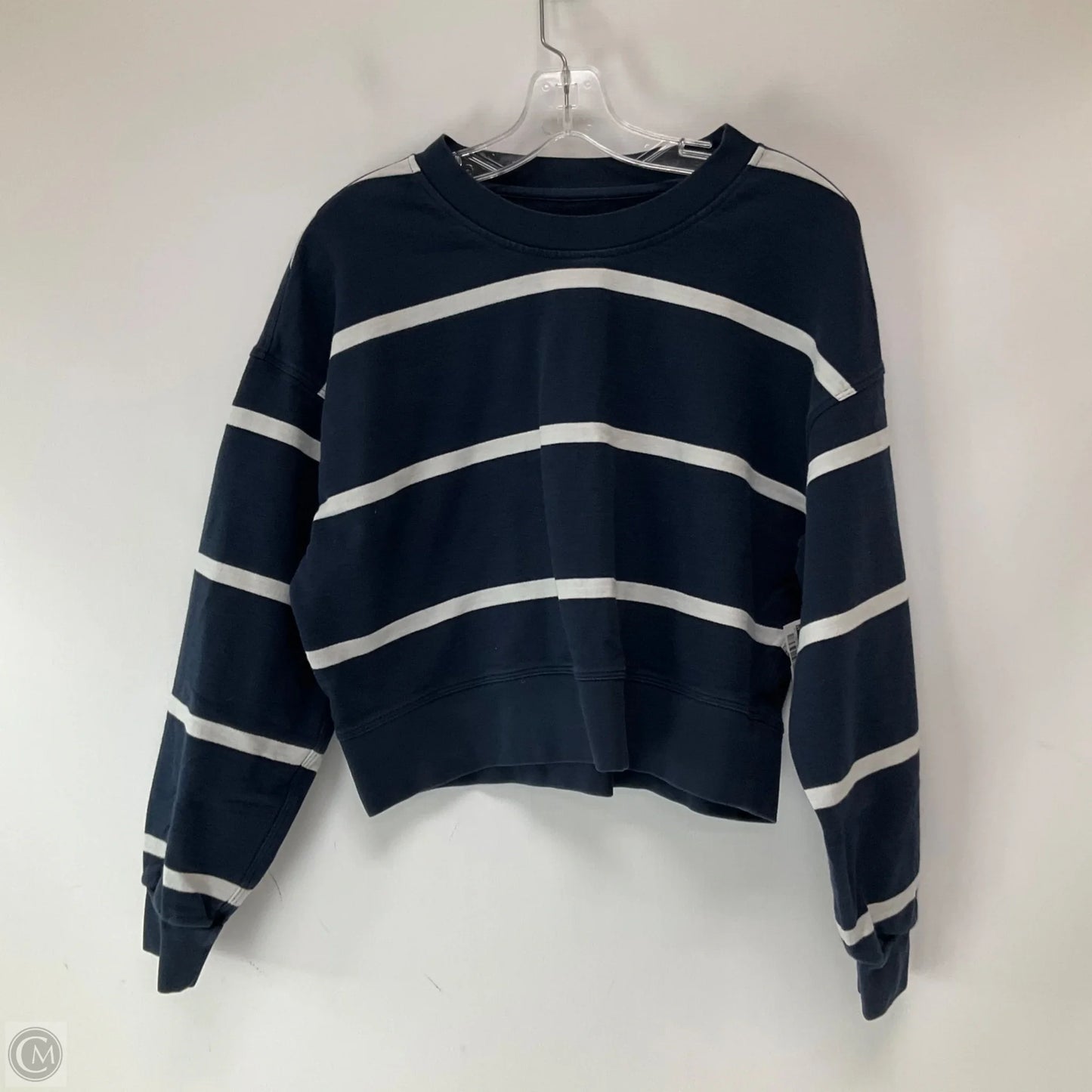 Athletic Sweatshirt Crewneck By Lululemon In Blue & White, Size: 4