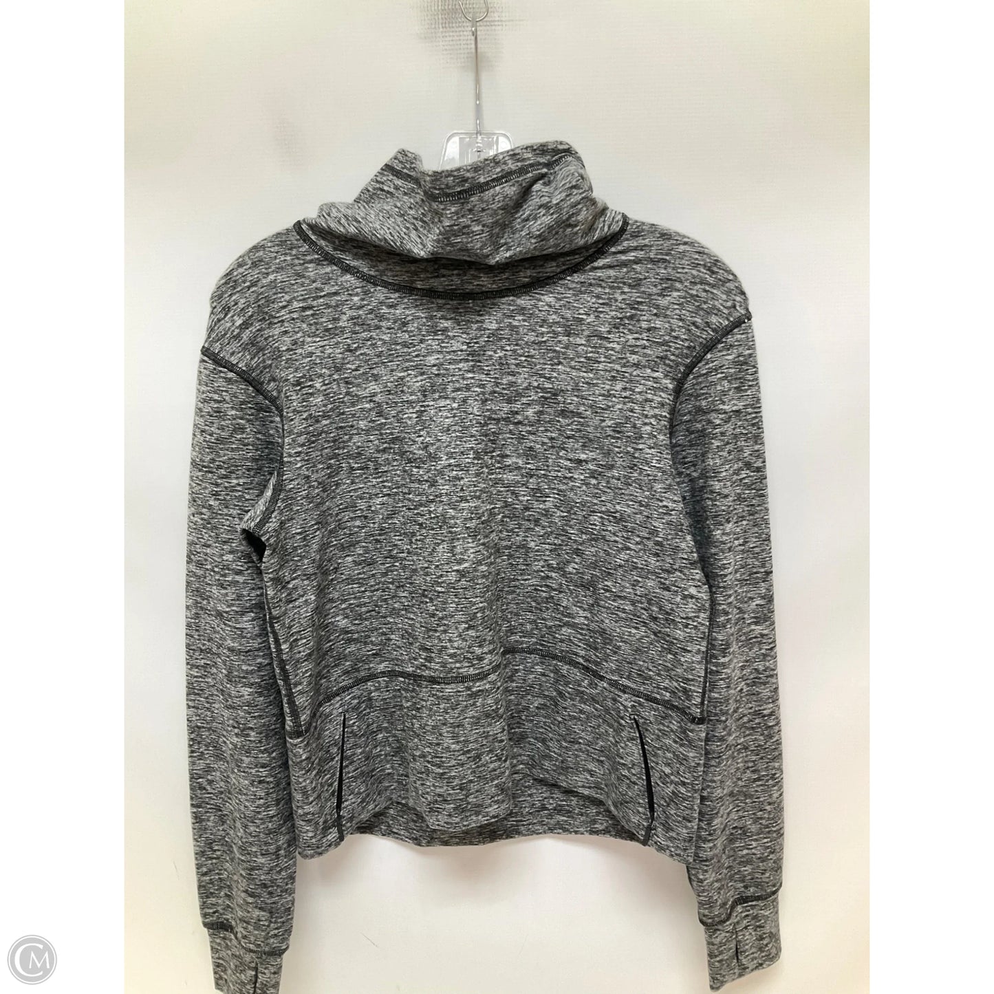 Athletic Top Long Sleeve Collar By Lululemon In Grey, Size: 2