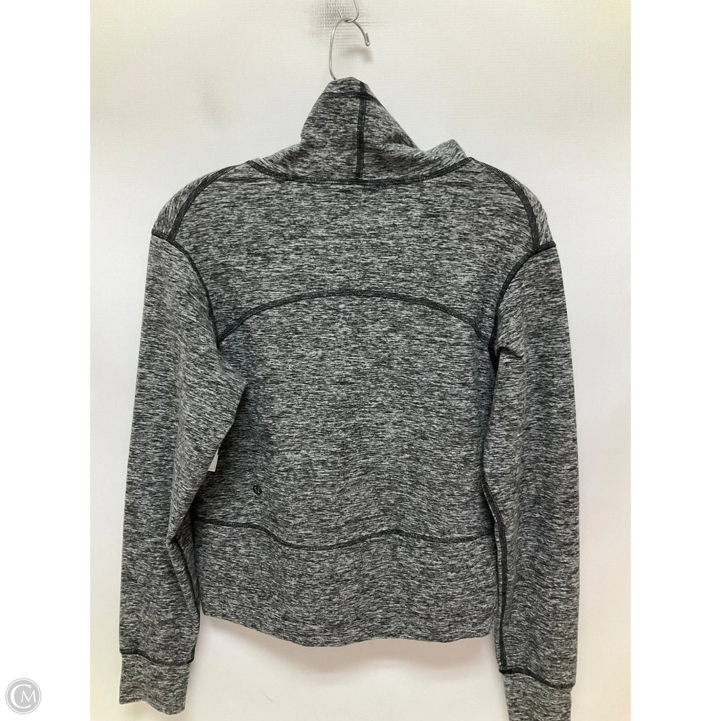 Athletic Top Long Sleeve Collar By Lululemon In Grey, Size: 2