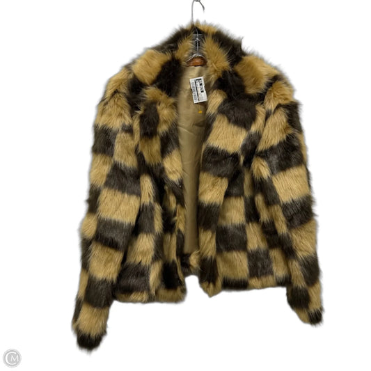 Jacket Faux Fur & Sherpa By Cmc In Brown & Tan, Size: S