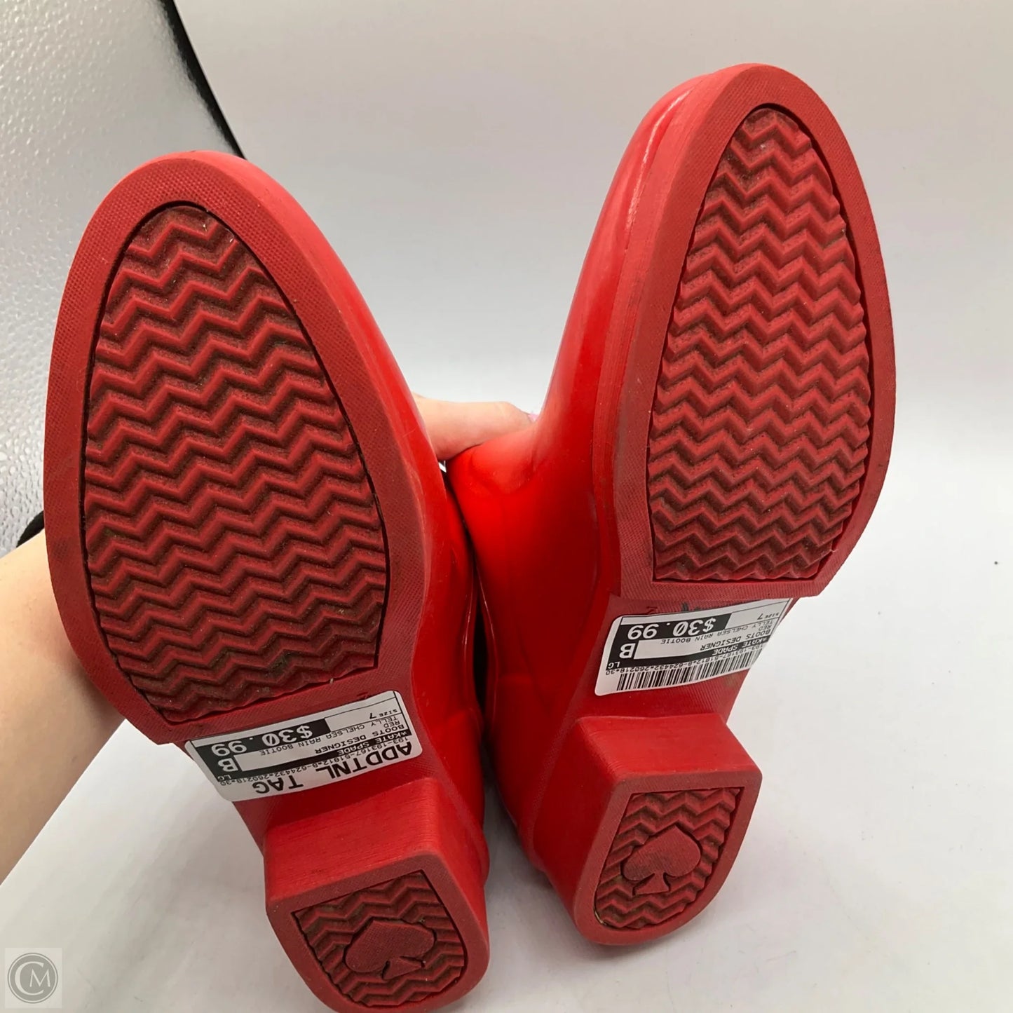 Boots Designer By Kate Spade In Red, Size: 7