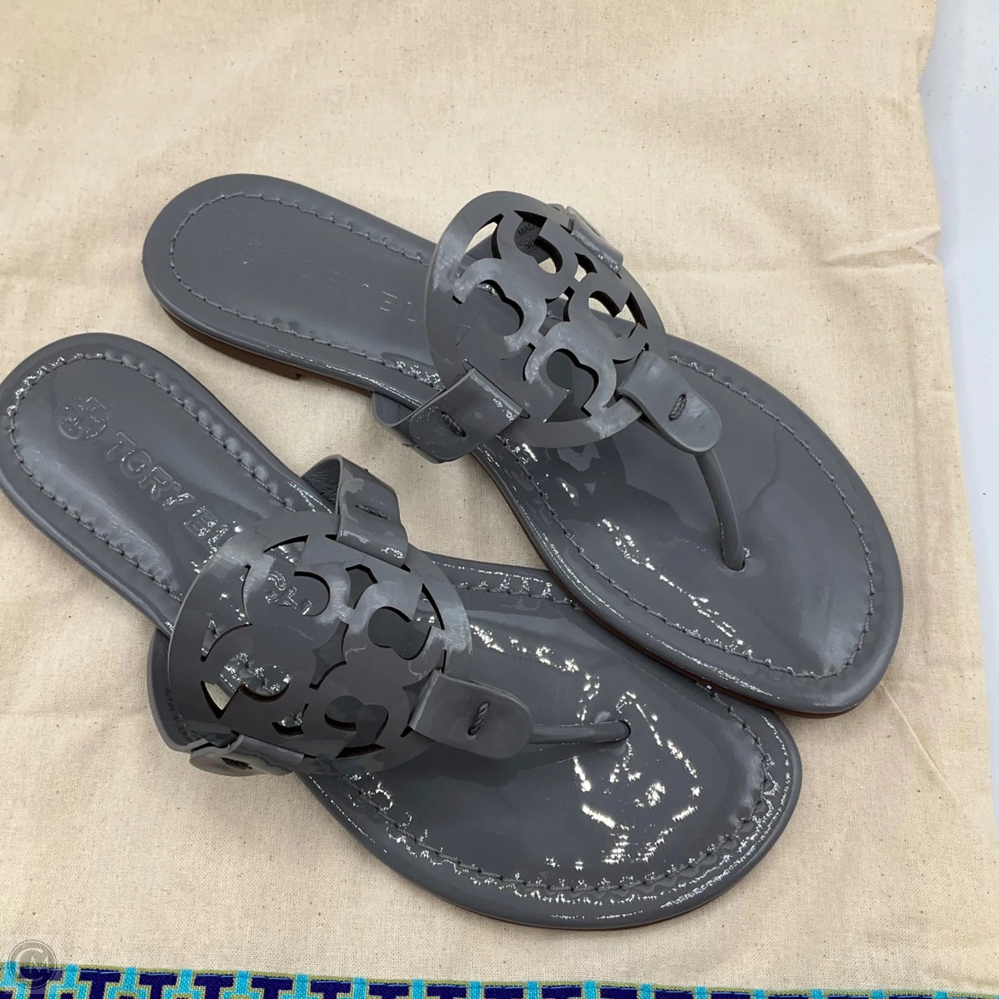 Sandals Designer By Tory Burch In Grey, Size: 7