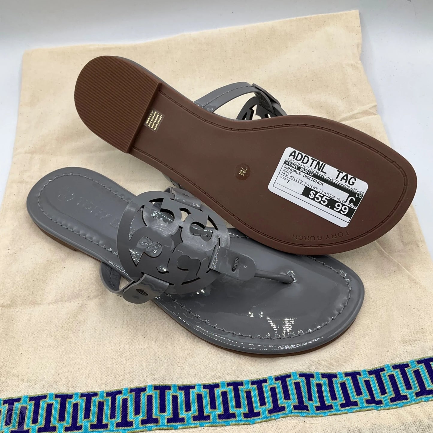 Sandals Designer By Tory Burch In Grey, Size: 7