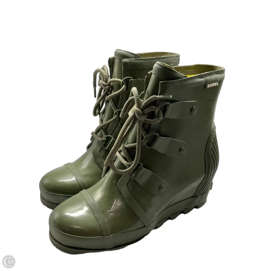 Boots Rain By Sorel In Green, Size: 10
