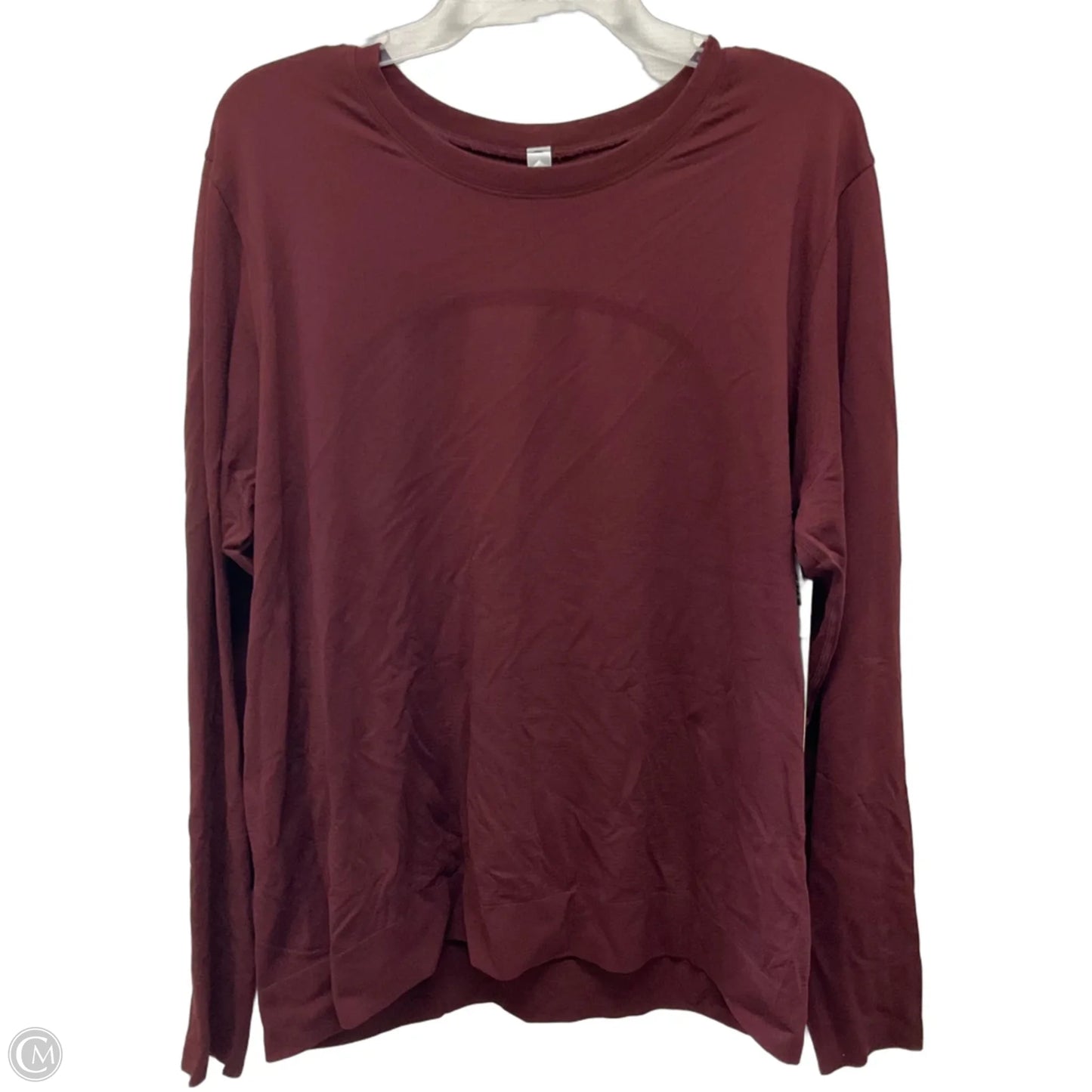 Athletic Top Long Sleeve Crewneck By Lululemon In Maroon, Size: 14