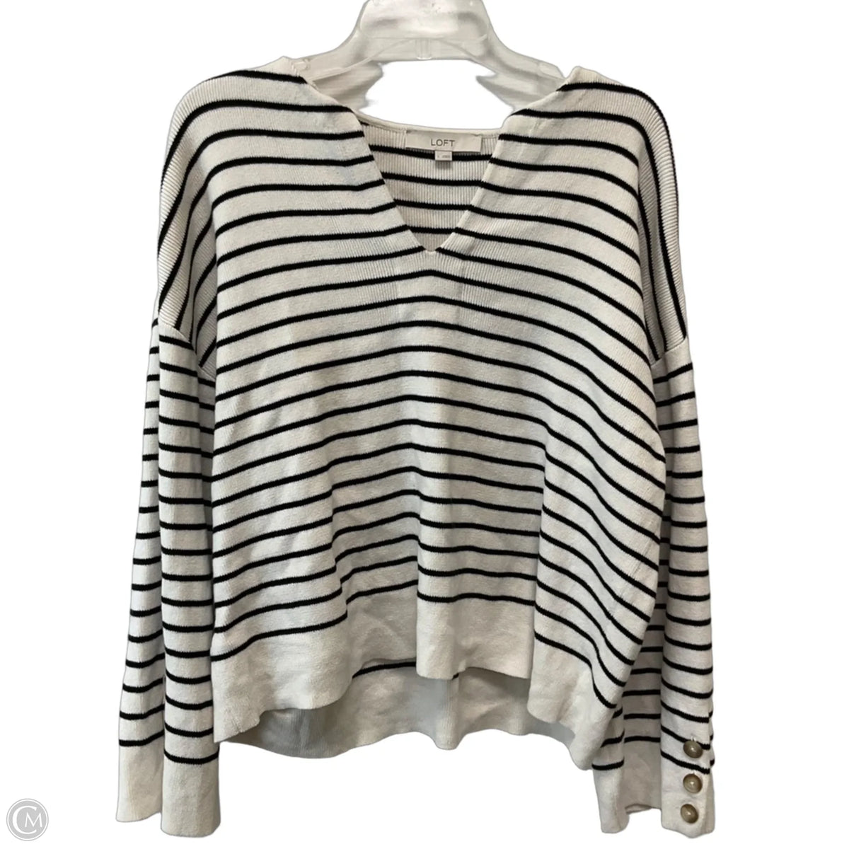 Sweater By Loft In Striped Pattern, Size: L