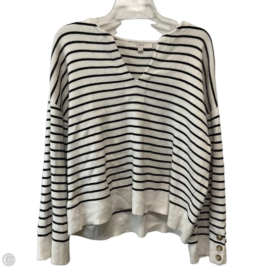 Sweater By Loft In Striped Pattern, Size: L