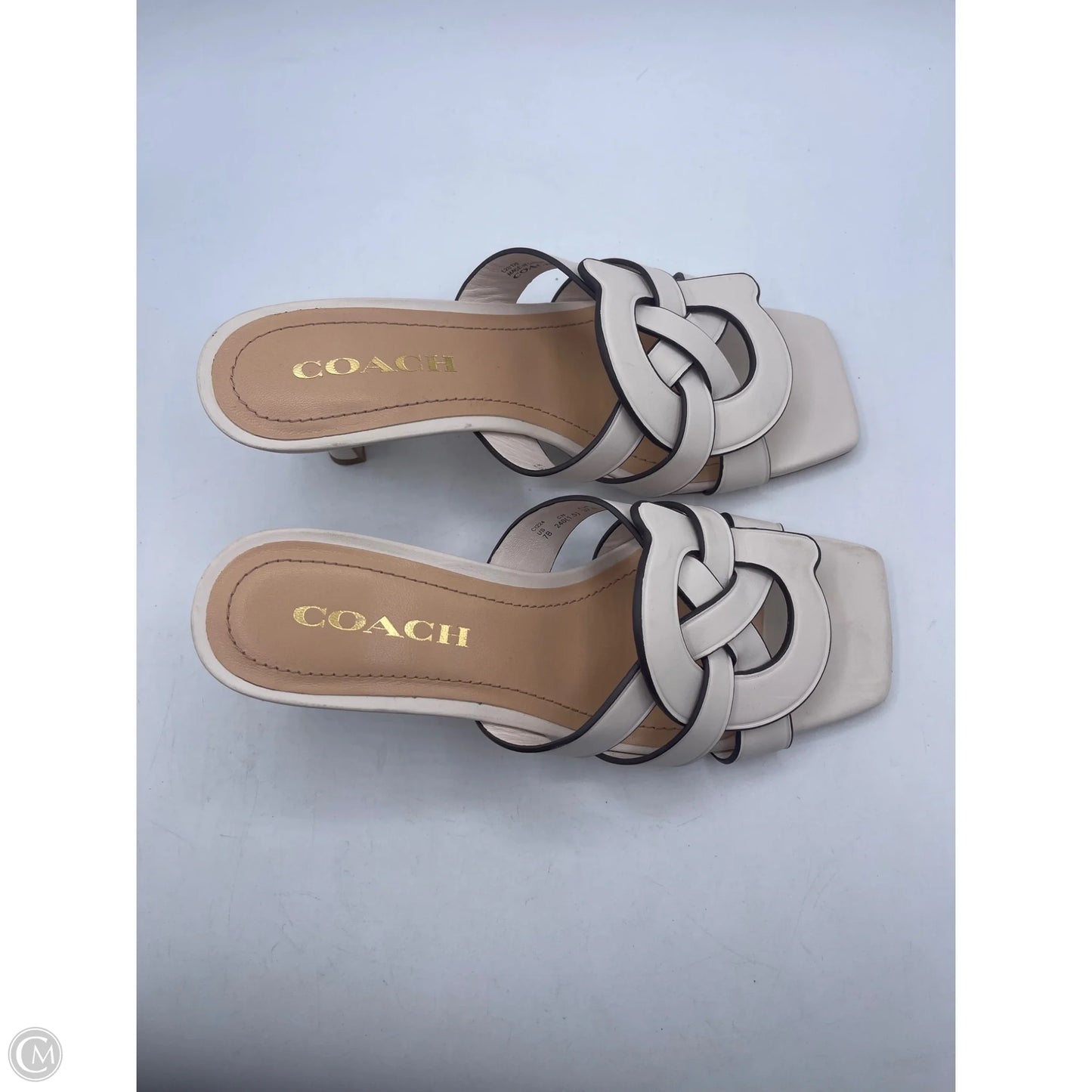 Sandals Designer By Coach In Cream, Size: 7