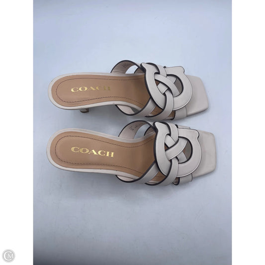 Sandals Designer By Coach In Cream, Size: 7