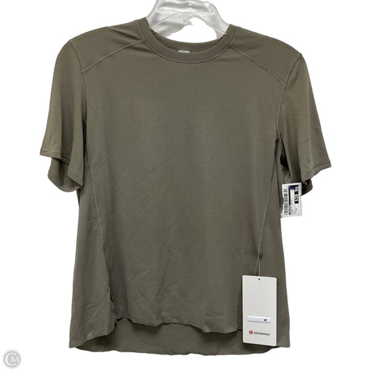 Athletic Top Short Sleeve By Lululemon In Taupe, Size: Xs