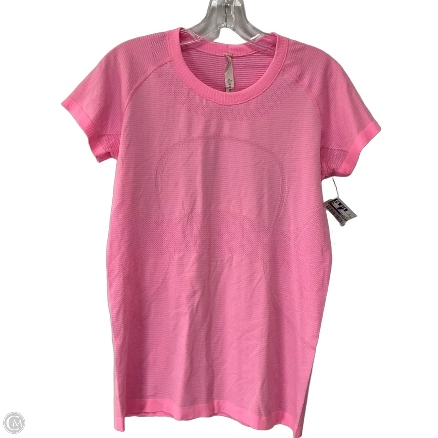 Athletic Top Short Sleeve By Lululemon In Pink, Size: 10