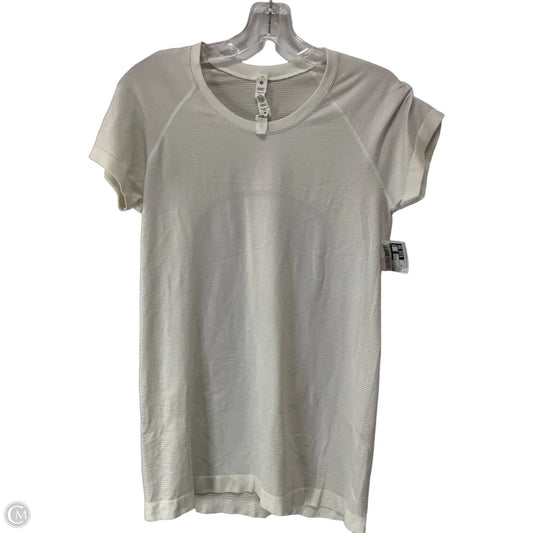 Athletic Top Short Sleeve By Lululemon In White, Size: 10