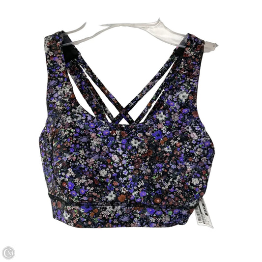 Athletic Bra By Lululemon In Floral Print, Size: 4