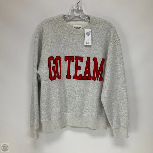 Sweatshirt Crewneck By Abercrombie And Fitch In Grey & Red, Size: Xxs