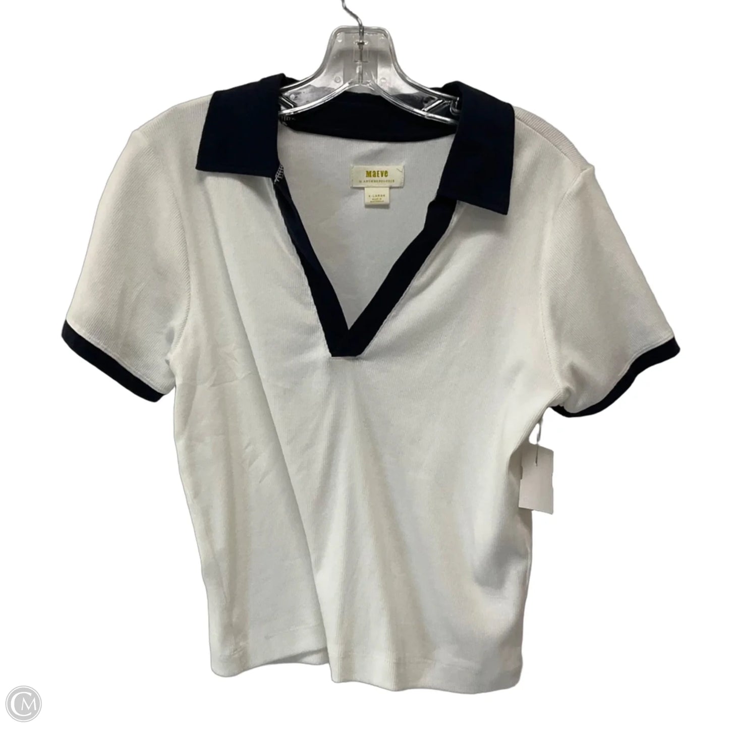 Top Short Sleeve By Maeve In White, Size: Xl