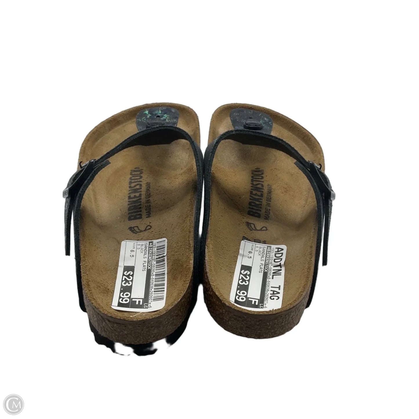 Sandals Flats By Birkenstock In Black, Size: 6.5