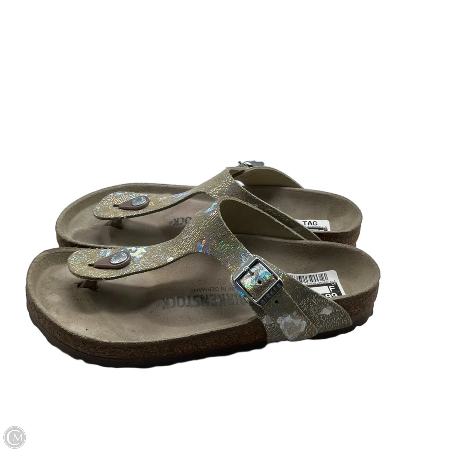 Sandals Flats By Birkenstock In Gold, Size: 6.5