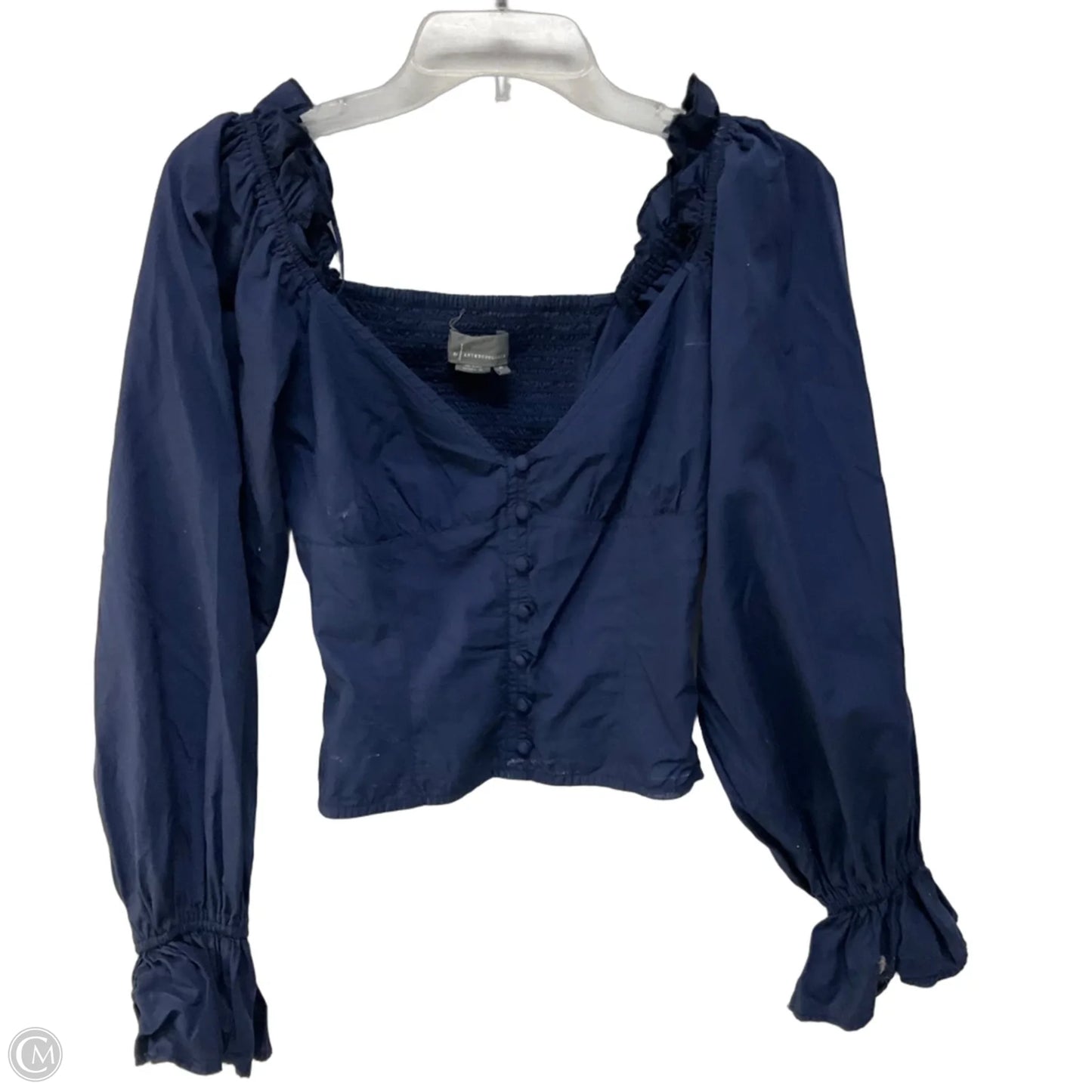 Top Long Sleeve By Anthropologie In Navy, Size: Xs