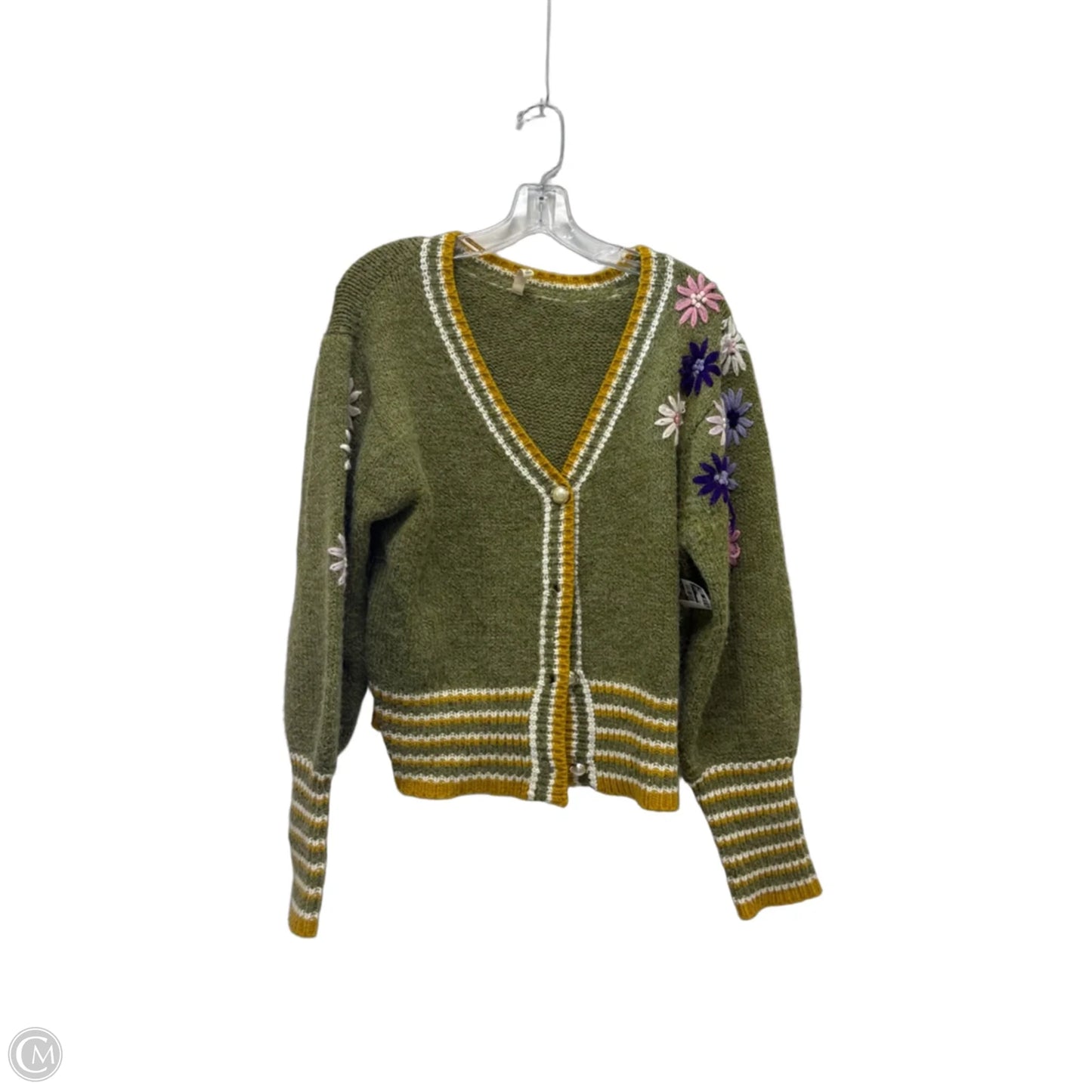 Sweater Cardigan By Cma In Green, Size: L