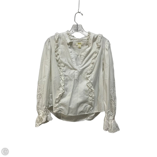Top Long Sleeve By Maeve In White, Size: M