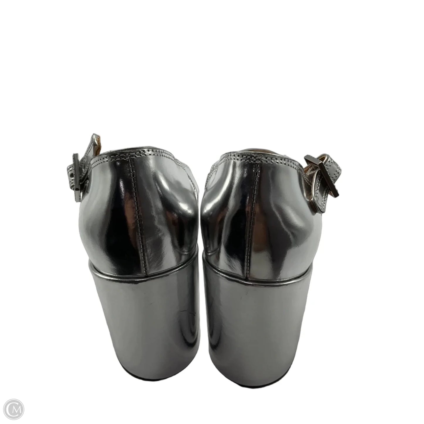 Shoes Luxury Designer By Marc Jacobs In Silver, Size: 5