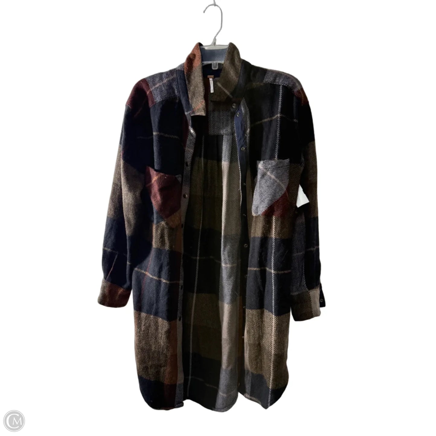Jacket Shirt By Free People In Plaid Pattern, Size: M