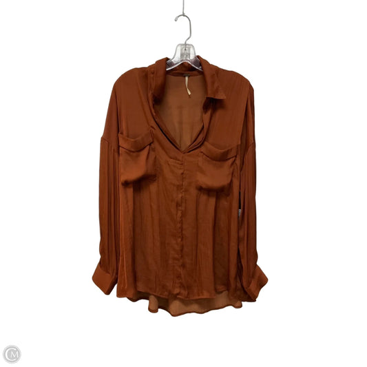 Top Long Sleeve By Free People In Brown, Size: M