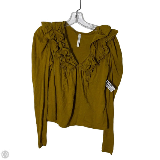 Top Long Sleeve By Anthropologie In Brown, Size: Xs