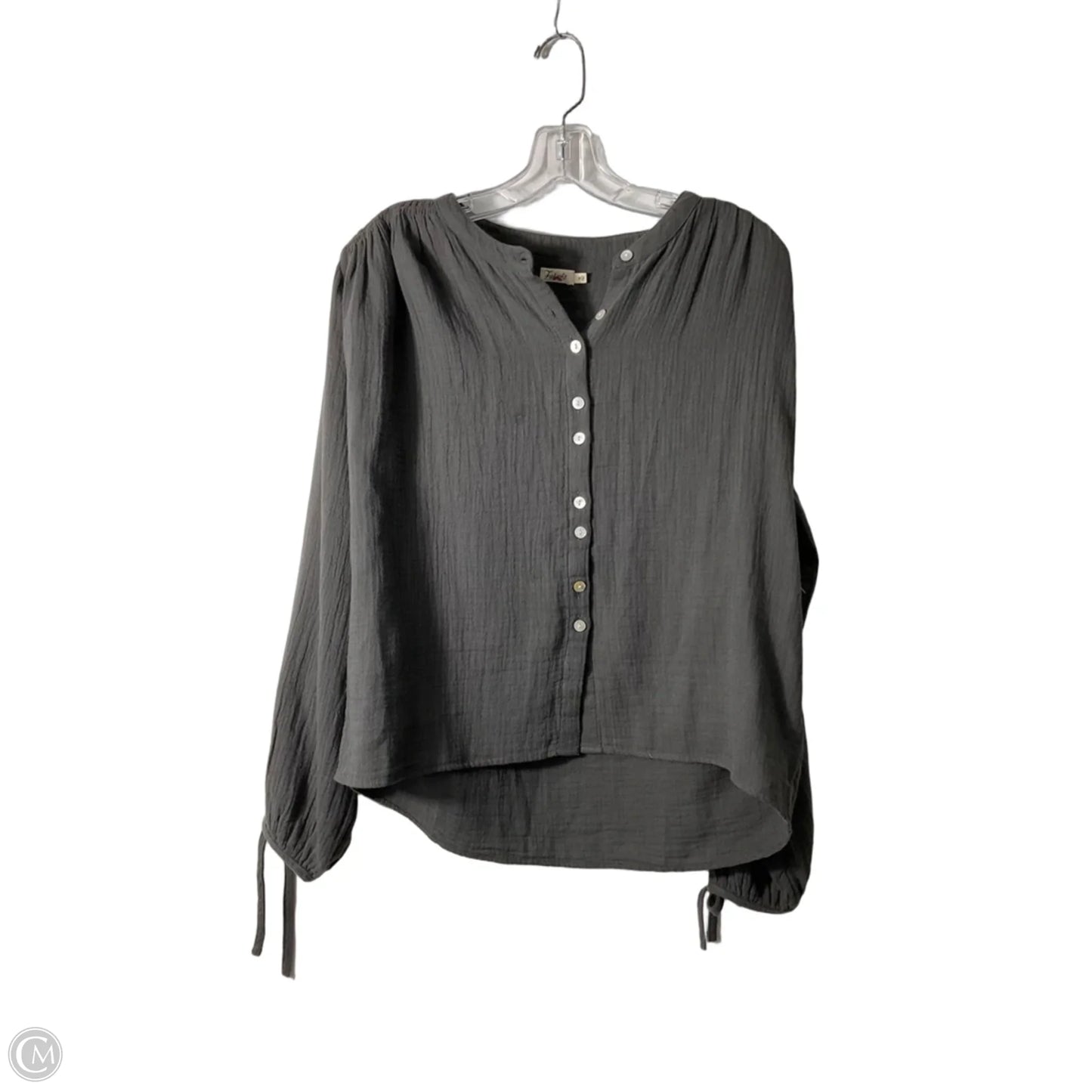 Top Long Sleeve By Faherty In Grey, Size: M