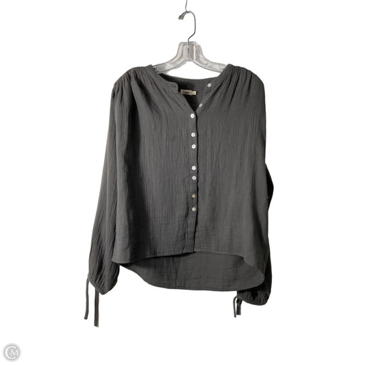 Top Long Sleeve By Faherty In Grey, Size: M