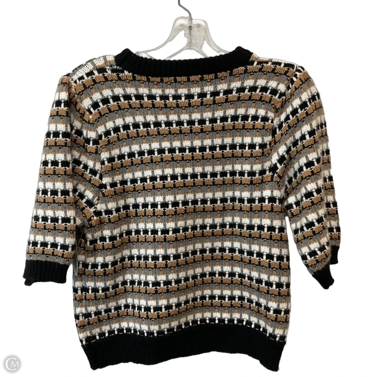 Sweater Short Sleeve By Thml In Checkered Pattern, Size: M