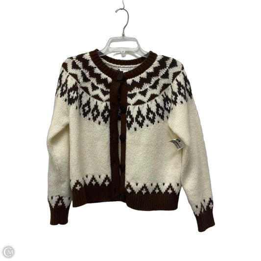 Sweater Cardigan By Cmc In Brown & White, Size: Xs