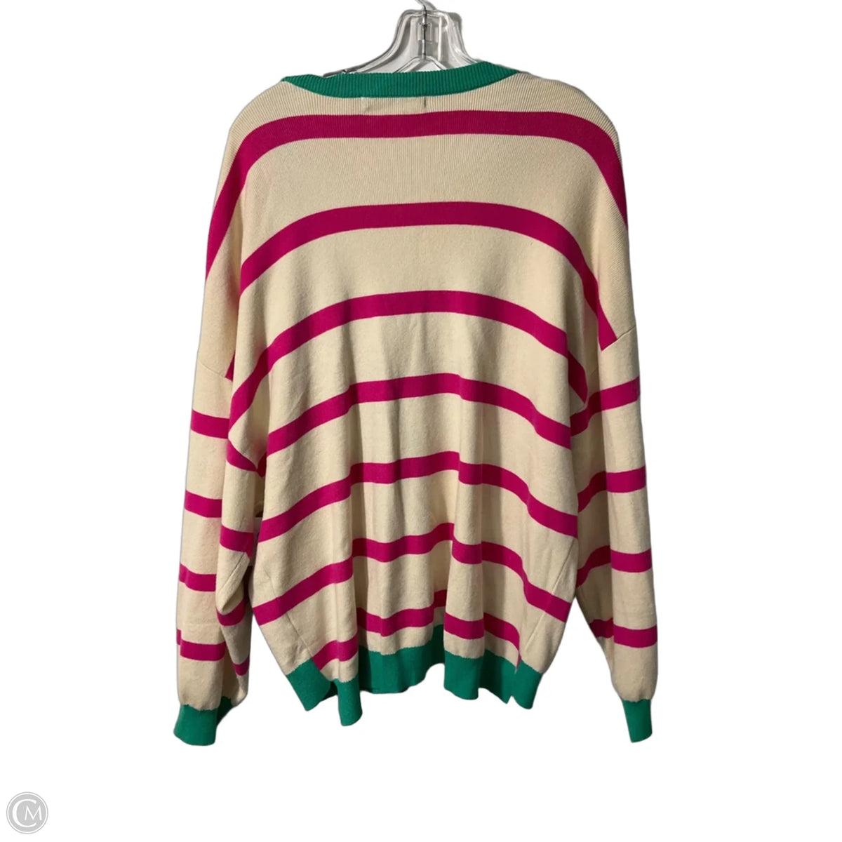 Sweater Cardigan By Merokeety In Striped Pattern, Size: L