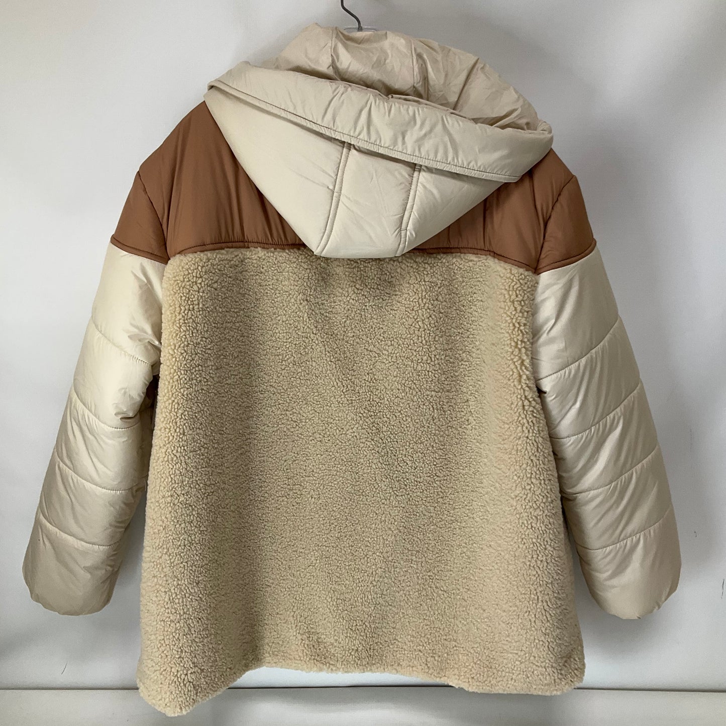 Jacket Faux Fur & Sherpa By Cmc In Cream, Size: Xl