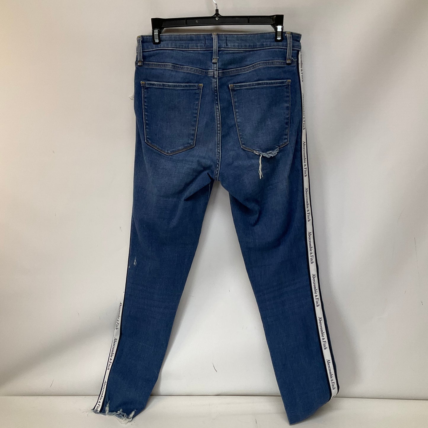 Jeans Skinny By Abercrombie And Fitch In Blue Denim, Size: 6l