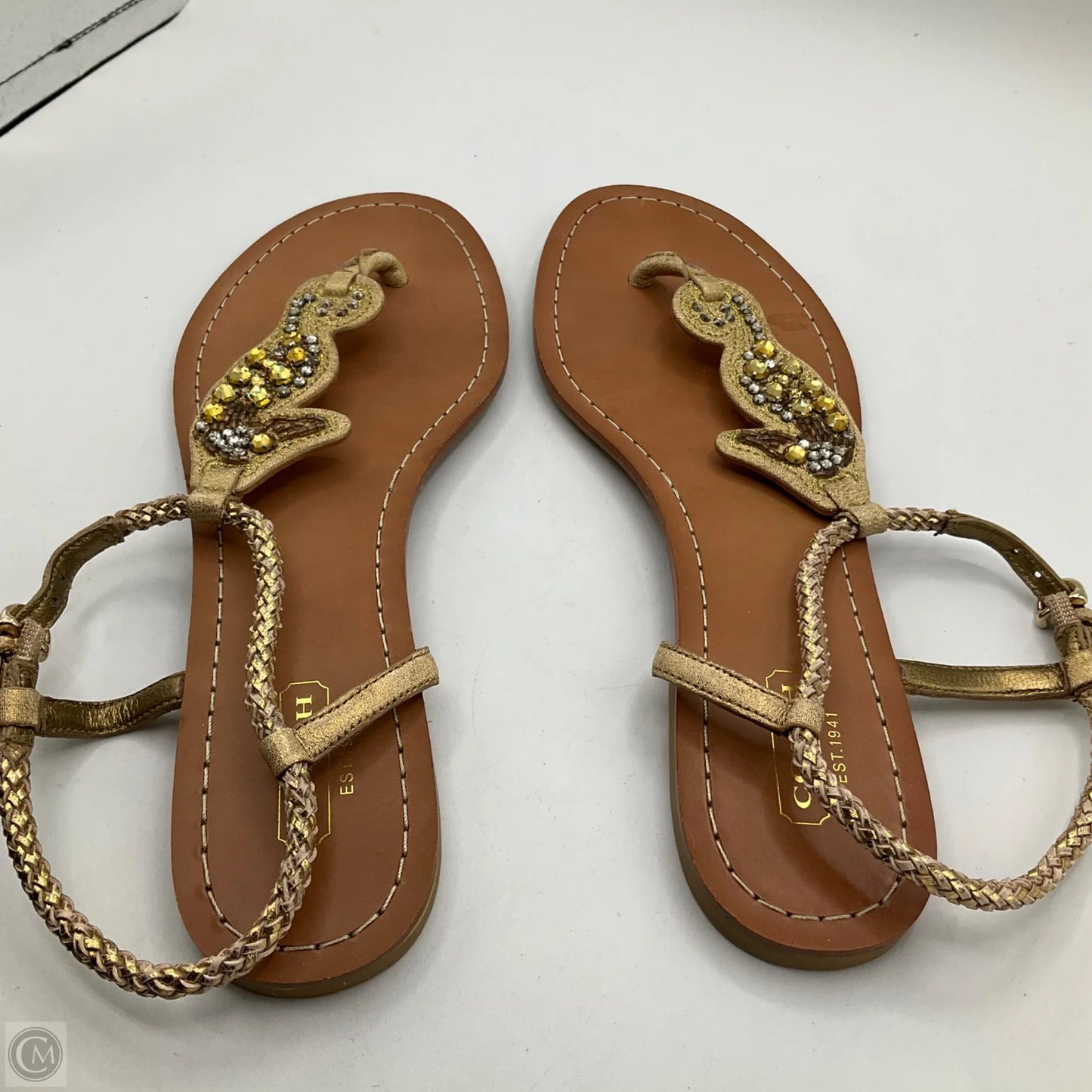 Sandals Designer By Coach In Gold, Size: 9