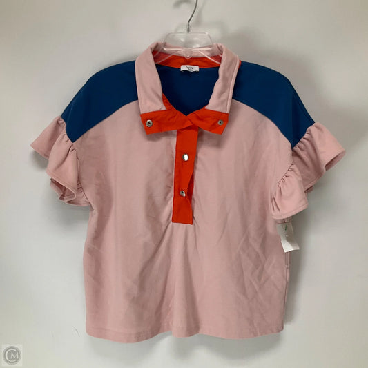 Top Short Sleeve By Voy In Pink, Size: L