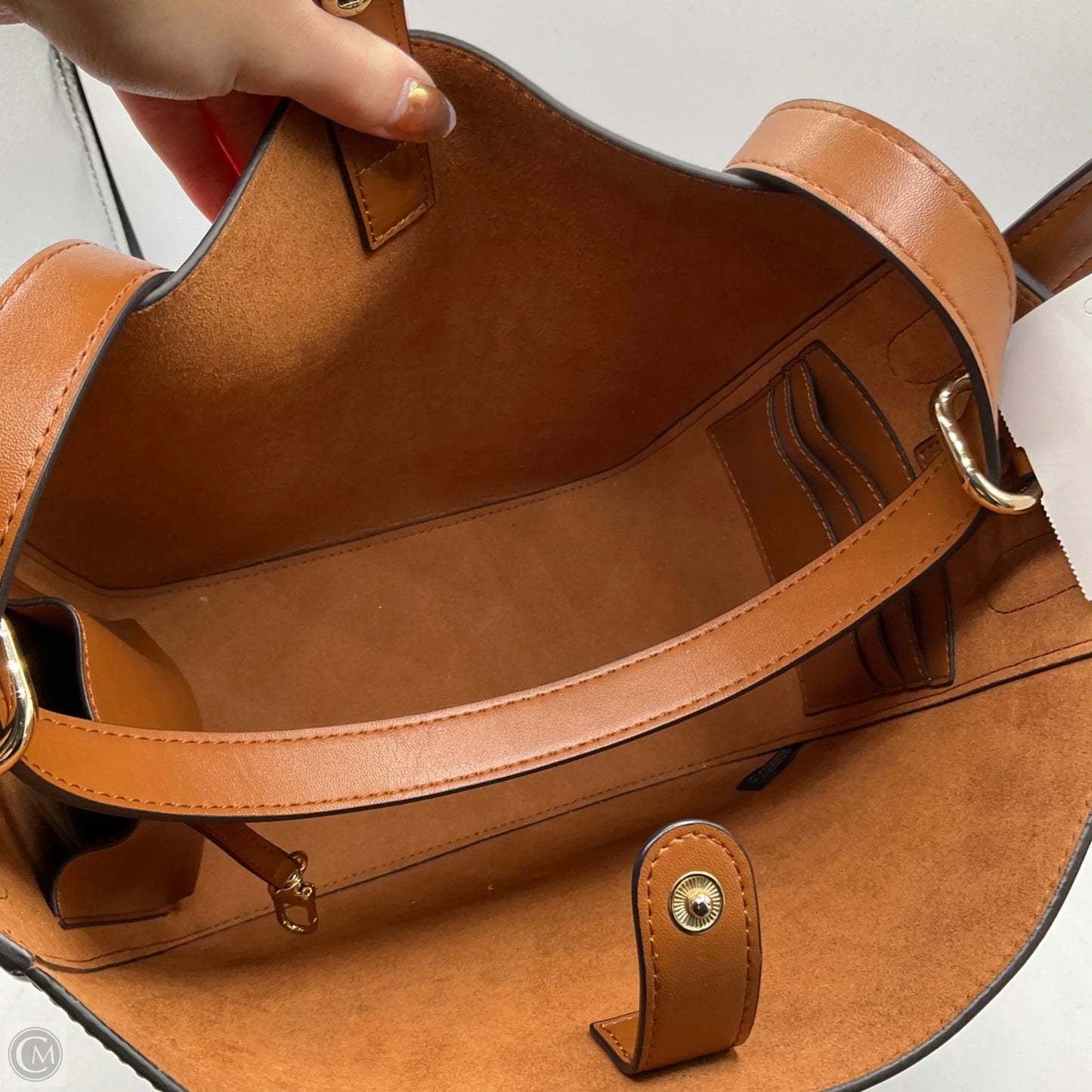 Handbag Leather By Cma, Size: Medium