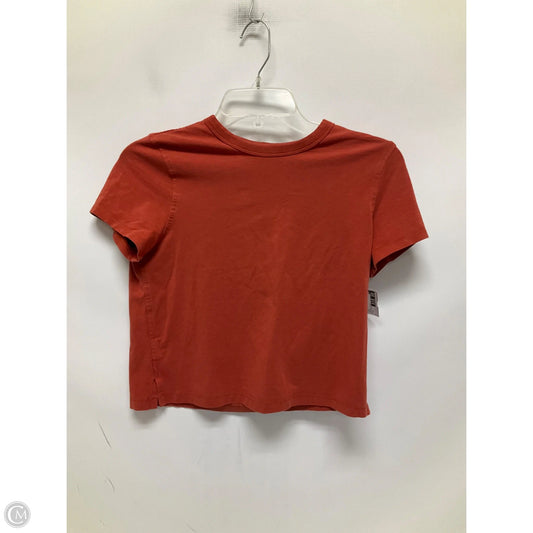 Athletic Top Short Sleeve By Lululemon In Orange, Size: 2