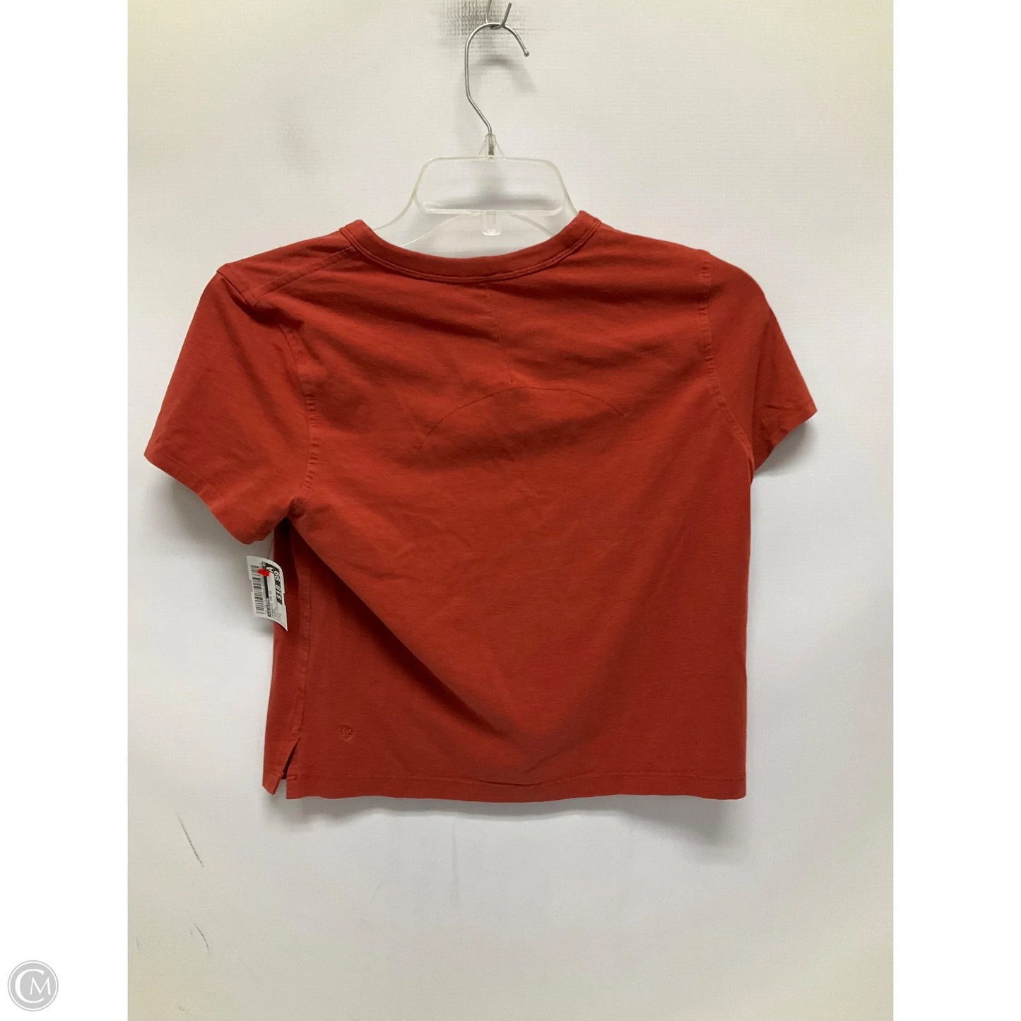 Athletic Top Short Sleeve By Lululemon In Orange, Size: 2