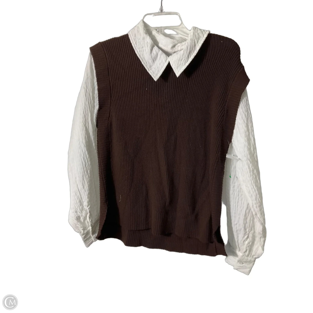 Top Long Sleeve By Nine West In Brown, Size: M