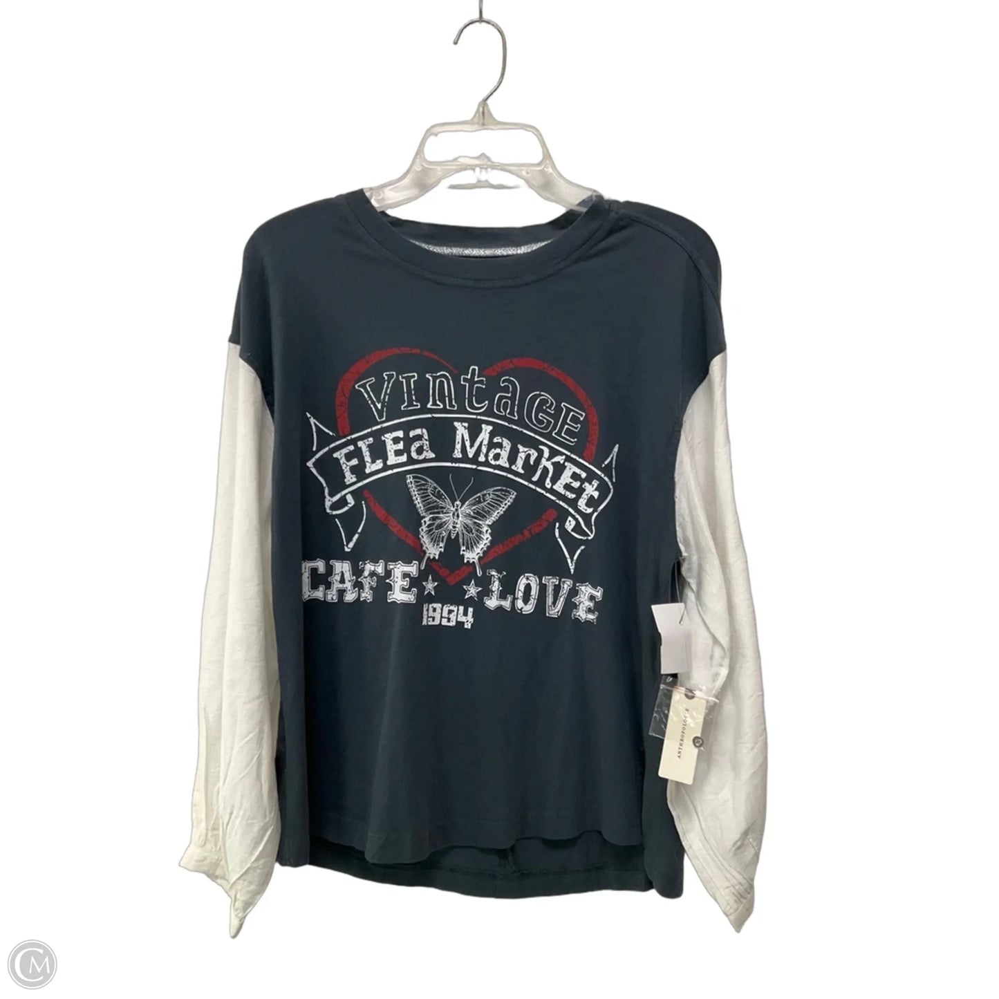 Top Long Sleeve By Pilcro In Grey & White, Size: Xs