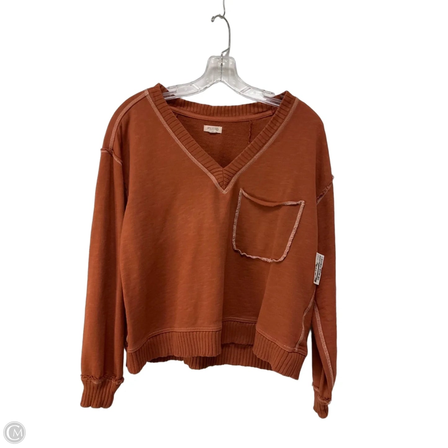 Top Long Sleeve By Pilcro In Brown, Size: Xs