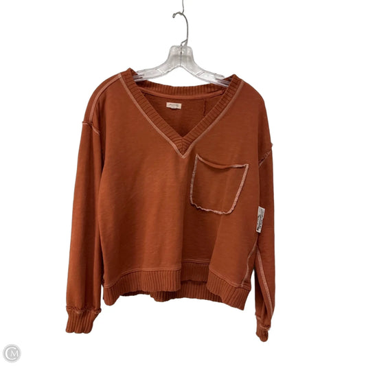 Top Long Sleeve By Pilcro In Brown, Size: Xs